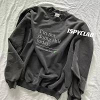 VETEMENTS heavy washed gradient worn out Oversize crewneck sweatshirt