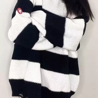 CAVEMPT Panda Stripe Hole Sweater