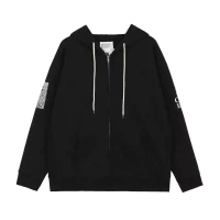 Cav Empt 3M reflective print embroidery hooded sweatshirt zip-up