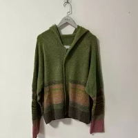 Kiko kostadinov wool blend hooded zip-up cardigan