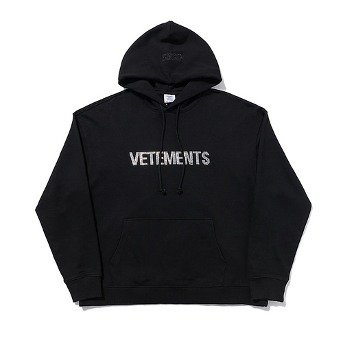 Vetements Rhinestone Logo Oversized Hoodie