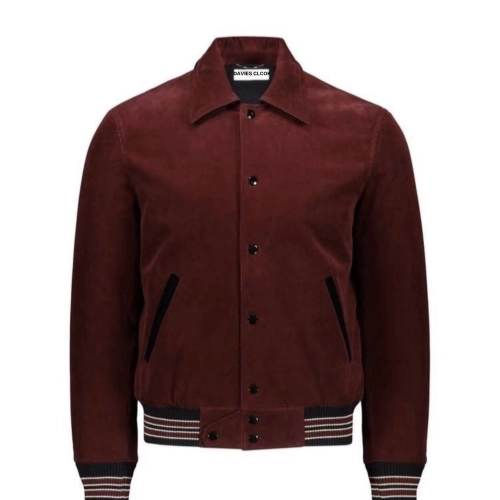 dvsclk Customized wine red corduroy varsity flight jacket baseball jacket cotton slp style