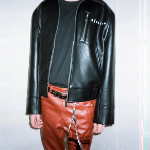 MELANCHOLY 24SS Fighting Heavy Embroidery Cropped Loose Leather Jacket