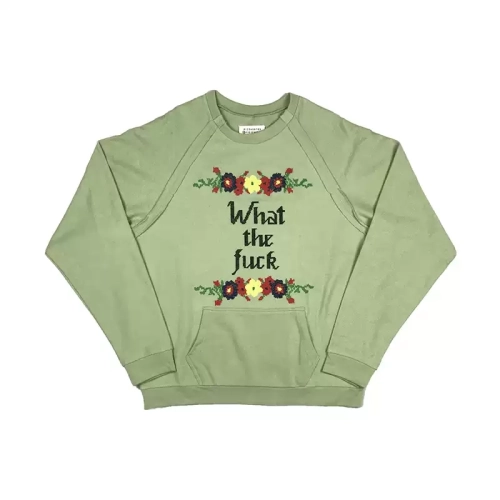 maison margiela green embroidery loose sweater