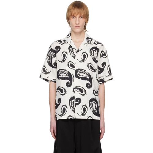 JACQUEMUS style 23SS linen cashew flower Hawaiian Cuban collar shirt