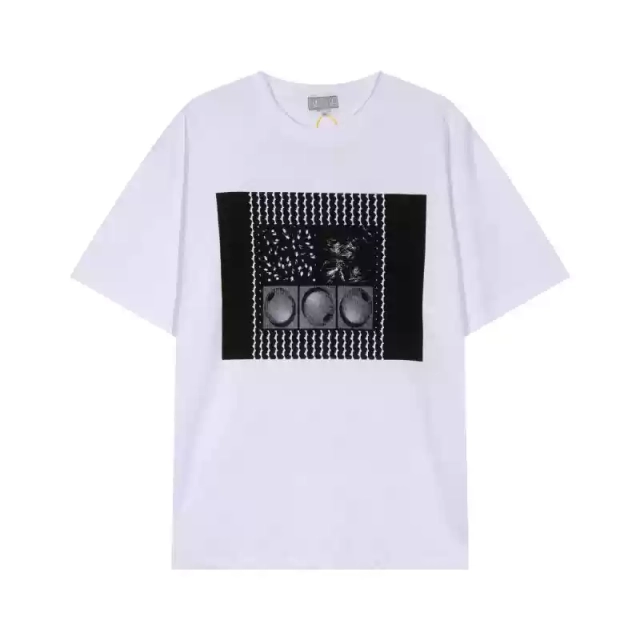 CAVEMPT 24SS  psychedelic abstract print loose casual versatile T-shirt