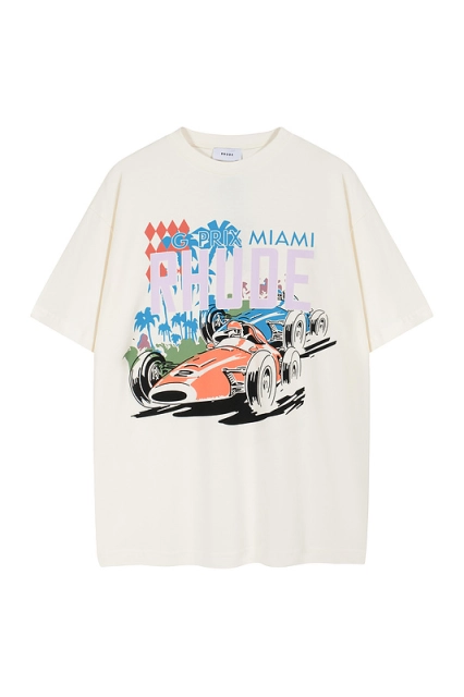 RHUDE Miami Formula Logo Print T-shirt