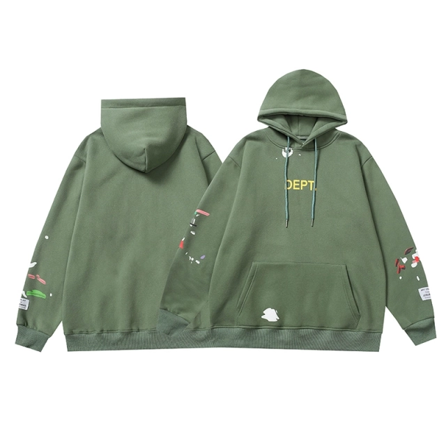 Gallery Dept. Green Paint Splatter Hoodie