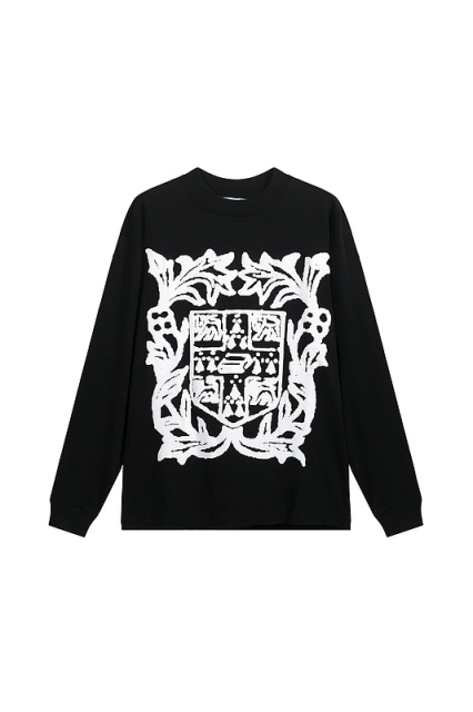 RHUDE Floral Logo Print Long Sleeve T-shirt