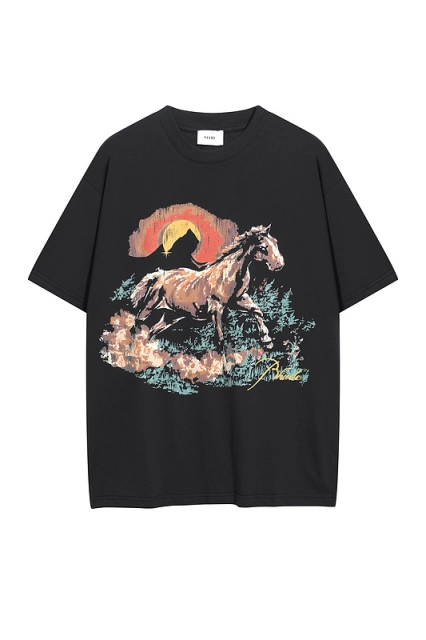 RHUDE Wild Horse Sunset Logo T-Shirt