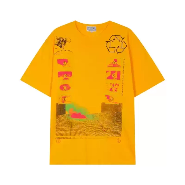 CAVEMPT 24SS geometric yellow short-sleeved shirt