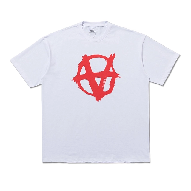 Vetements White Oversized Anarchy Gothic Logo T-shirt