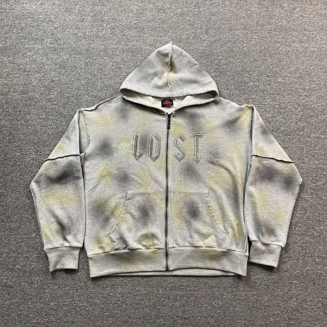 Lost Intricacy Grey Faded Jogging Hoodie