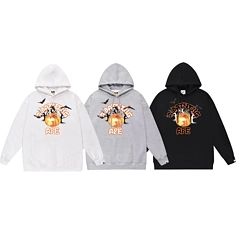 BAPE Halloween Jack O&#039; Lantern College Hoodie