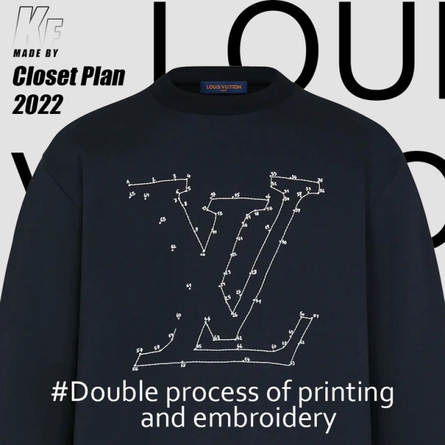 Louis Vuitton Constellation Letter Embroidery + Printing Double Process Sweater