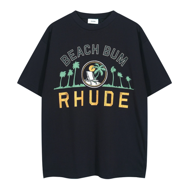 RHUDE Beach Vacation Slogan Logo T-Shirt