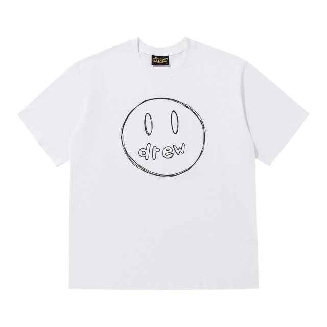 DREW HOUSE Sketch Hand-drawn Smiley Print Loose Short Sleeve