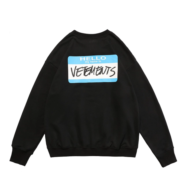 Vetements Autumn Winter VTM Signature Logo Print Crew Neck Sweatshirt