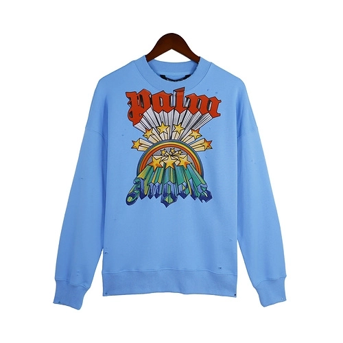 Palm Angels Brushed Cotton RAINBOW Crewneck Sweatshirt