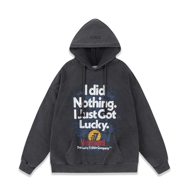 Vetements 777 English Letter Hoodie