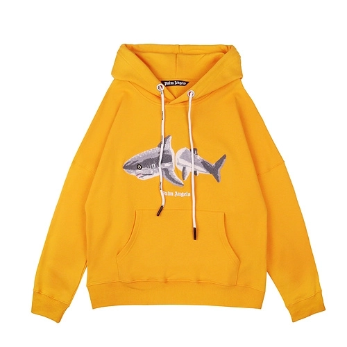 Palm Angels White Men&#039;s Shark Hoodie