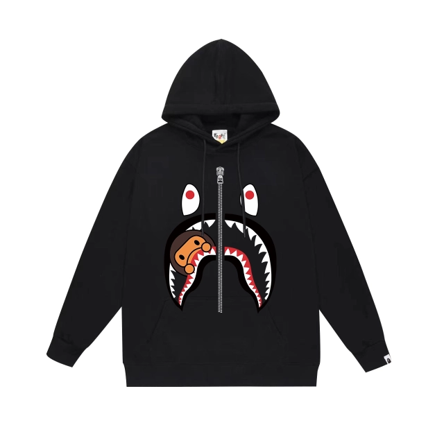 BAPE Embroidery Front Shark Full Zip Hoodie