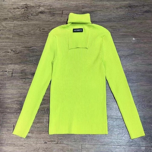 VETEMENTS High Street Neon Green Turtleneck Sweater