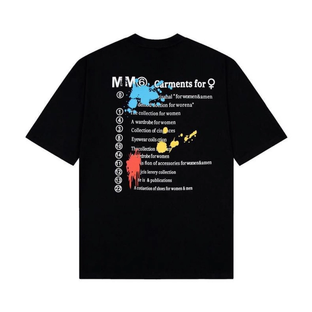 MM6 Margiela T-Shirt Crew Neck Digital Graphic Hipster Loose T-Shirt