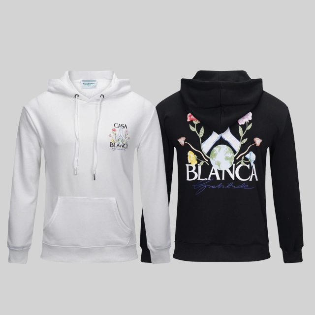 Casablanca Hoodie Flower Pattern Text Digital Printed