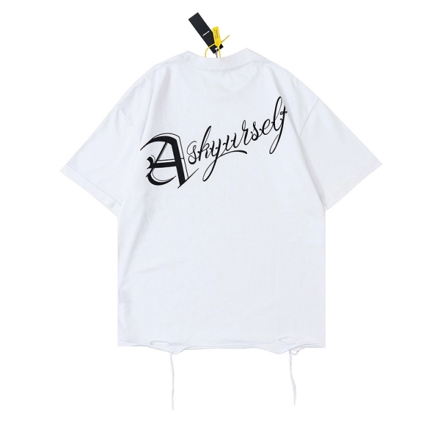 ASKYURSELF Destroyed Letter Print T-shirt