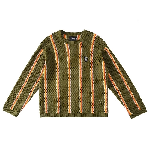 Stussy x Patta Striped Loose Gauge Crewneck Sweater