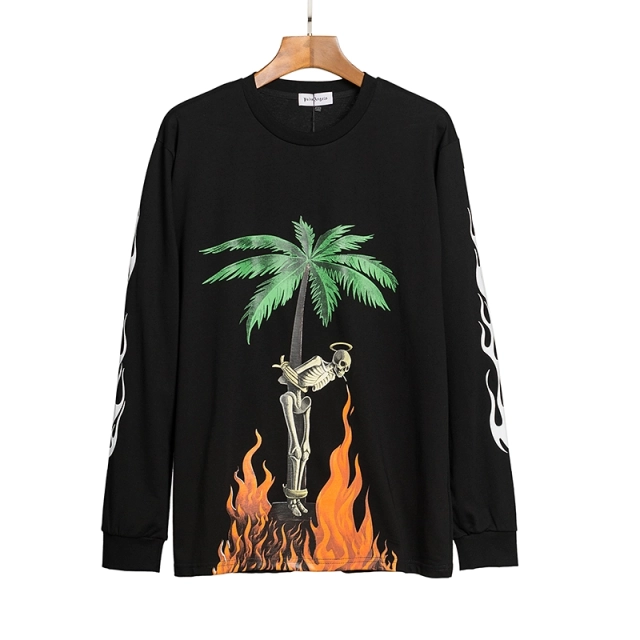 Palm Angels Burning Skeleton Pic Graphic Tee