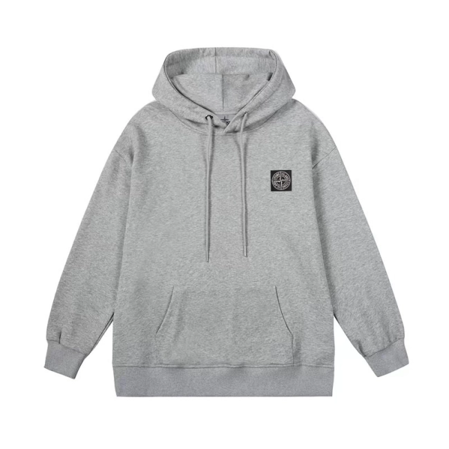 Stone Island Embroidered Maison Kitsune Hoodie With Round Badge Logo