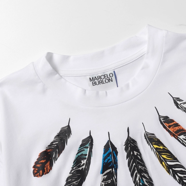 Marcelo Burlon County Of Milan Feathers print cotton jersey t-shirt