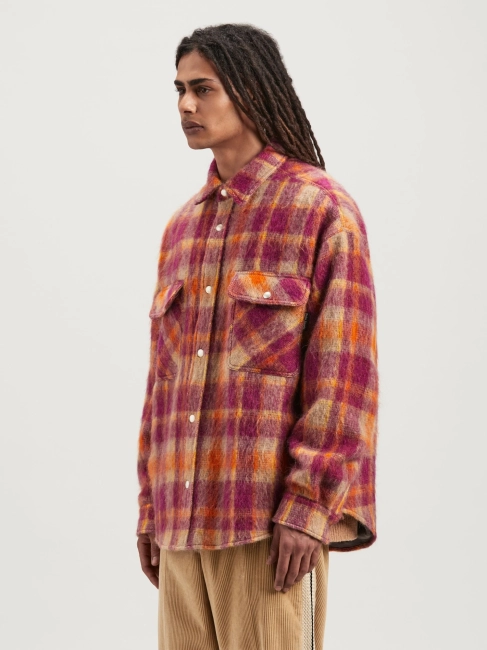 Brushed Wool Check Oveshirt