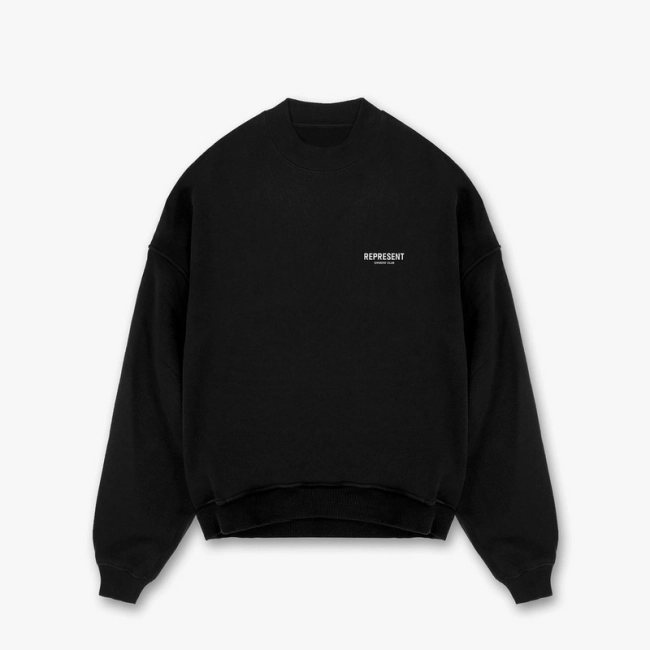 REPRESENT Minimalist Logo Print Crewneck Sweatshirt