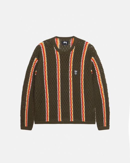 Stussy x Patta Striped Loose Gauge Crewneck Sweater