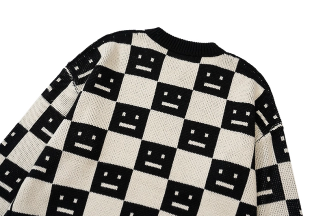 Acne Studios Checkerboard Smiley Jacquard Sweater