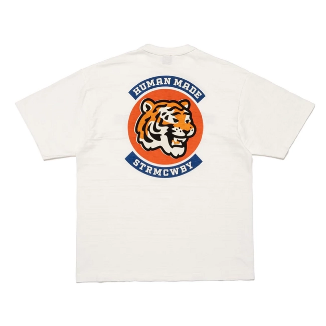 Human Made Classic English Logo Tiger Back Print T-Shirt