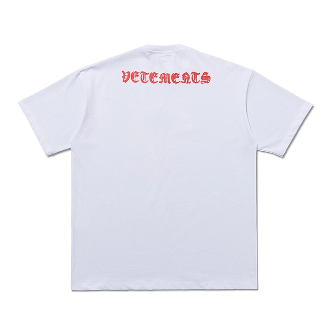 Vetements White Oversized Anarchy Gothic Logo T-shirt