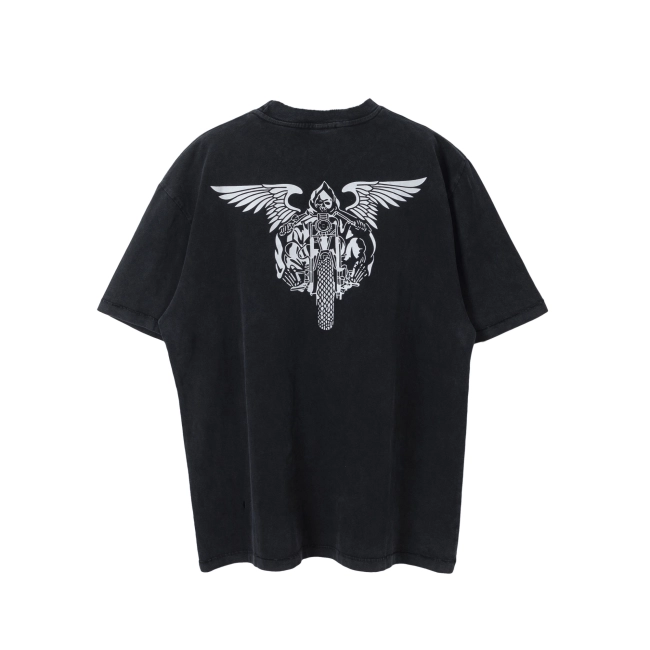 Saint Michael &amp; Neighborhood Distressed Printed Cotton-Jersey T-Shirt