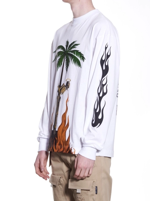 Palm Angels Burning Skeleton Pic Graphic Tee