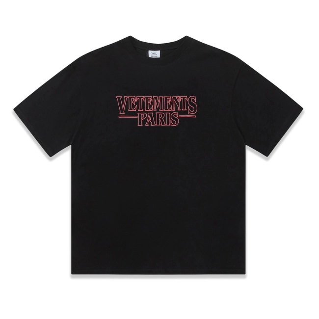 Vetements PARIS Outline Logo Print Short Sleeve