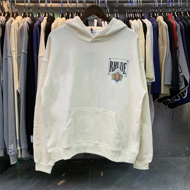 RHUDE Crown Print wool circle hoodie