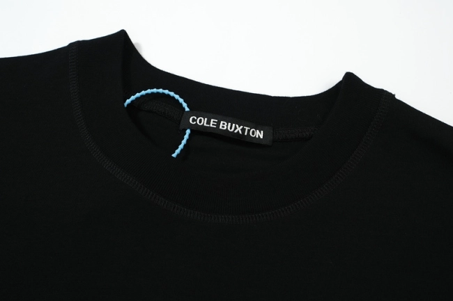 Cole Buxton Minimalist Logo Slogan Appliqué Embroidered Short Sleeve T-shirt