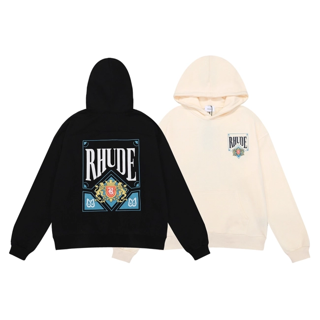 RHUDE Crown Print wool circle hoodie