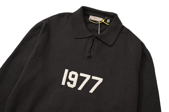 Fear of God 1977 Numeric Flocking Embroidery Polo Knit Sweater