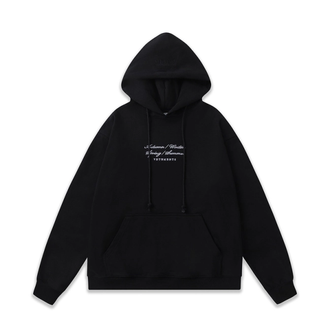 Vetements AW Embroidered Hoodie