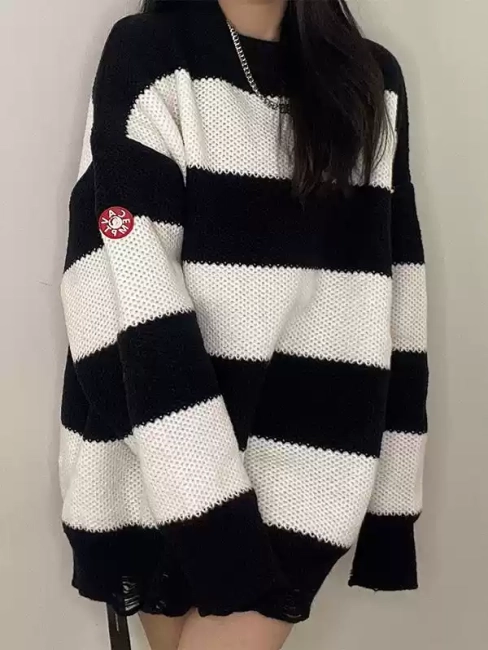 CAVEMPT Panda Stripe Hole Sweater