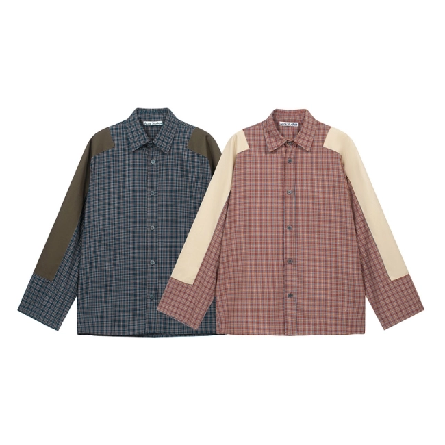 Acne Studios Flannel Plaid Patchwork Shirt